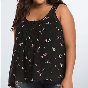 Torrid Hummingbird Print Tulip Back Tank Top